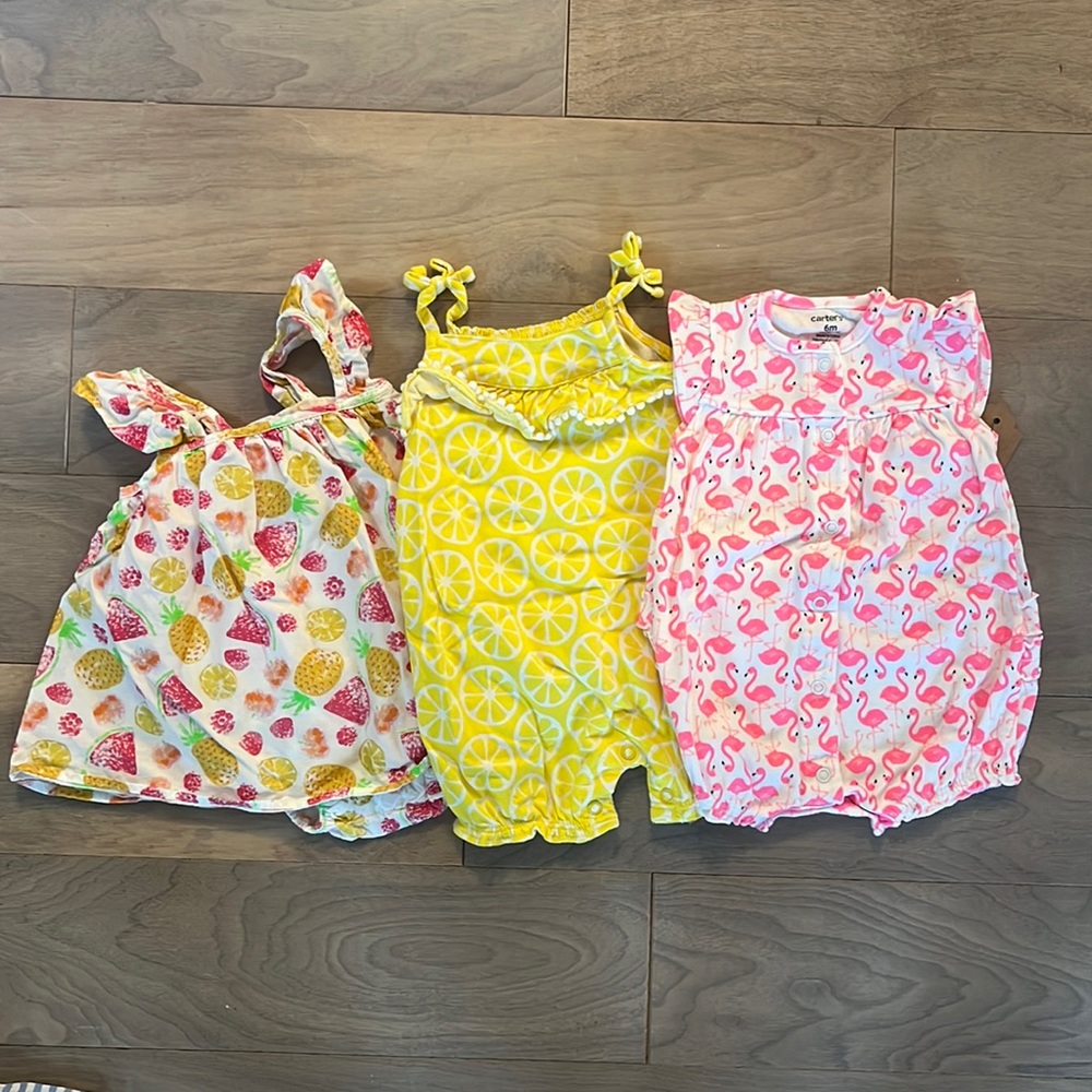 Three set tropical rompers.